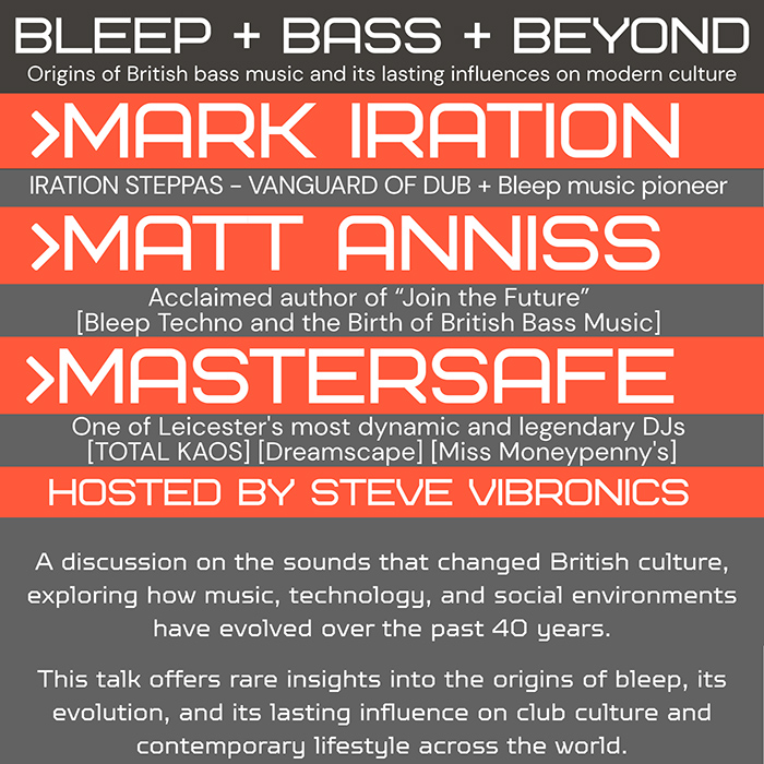 EVENT: ‘BLEEP + BASS + BEYOND’ PANEL IN&nbsp;LEICESTER
